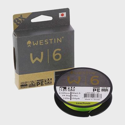 Westin W6 gevlochten lijn kleur lime punch
