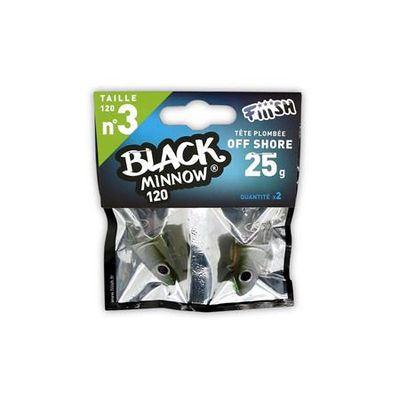 Fiiish Black Minnow no 3 loodkop 2 pcs