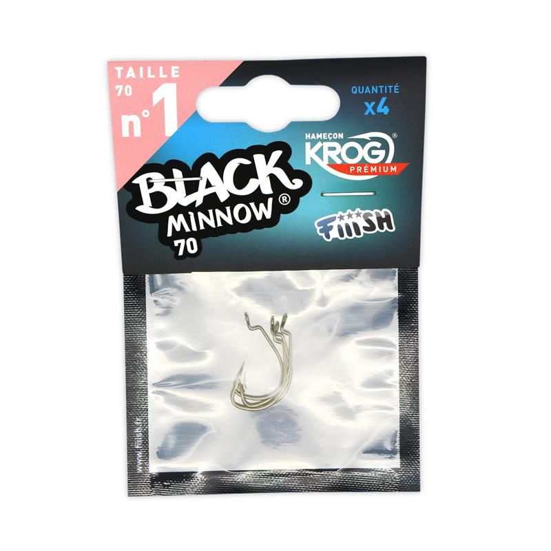 Fiiish Black Minnow Hooks 4 pcs, Size: 1
