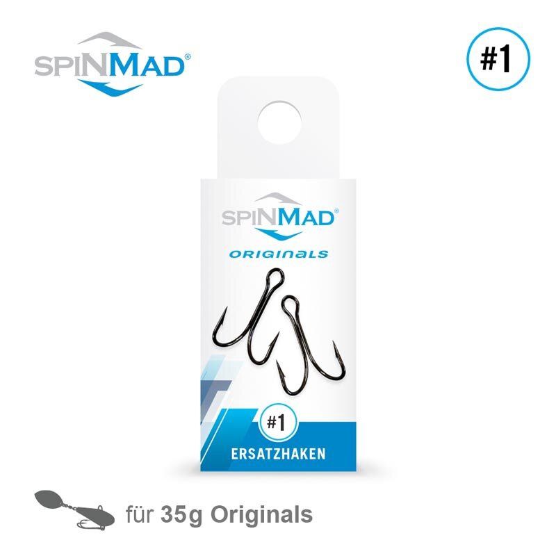 Spinmad 2 pootshaken, 2 poots haken: Ersatzhaken, Size: #1