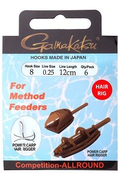 Gamakatsu Method feeder allround competition Hair #10-0.25 mm 12 cm 6 pcs