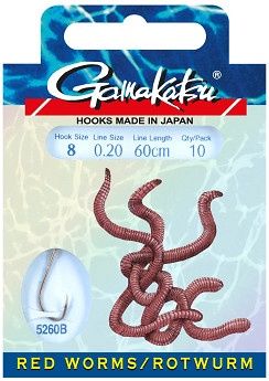 Gamakatsu worm onderlijn 5260B #8-0.20 mm 60 cm