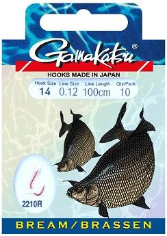 Gamakatsu bream onderlijn 2210R #14-0.12 mm 100 cm 10 pcs