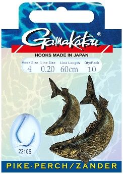 Gamakatsu Snoek-baars/snoekbaars onderlijn 2210S #2-0.25 mm 60 cm 10 pcs