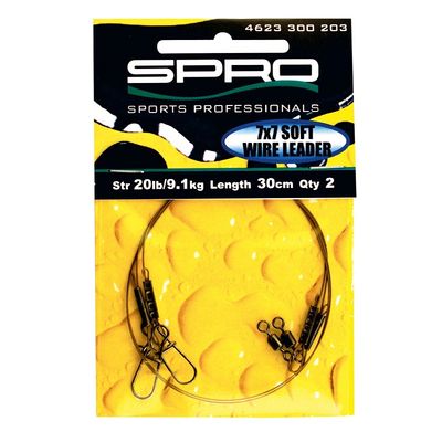 Spro 7 x 7 Stainless Wire 14 kg 50 cm with swivel &amp; snap