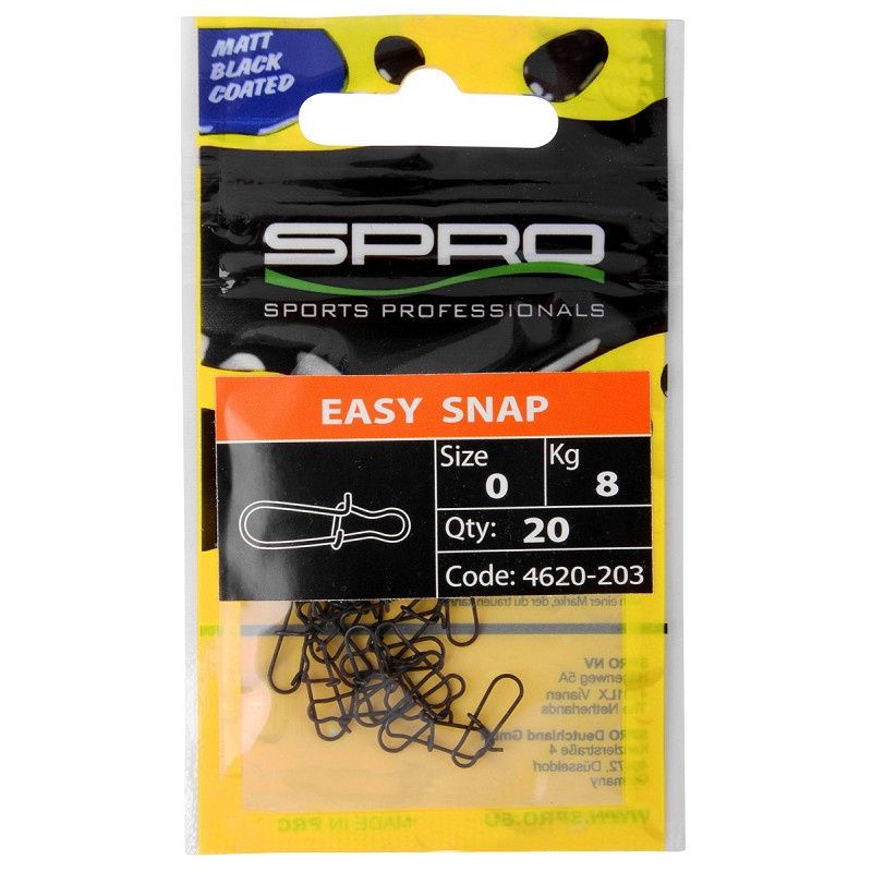 Spro Matte Black Easy Snap #0 20 pcs
