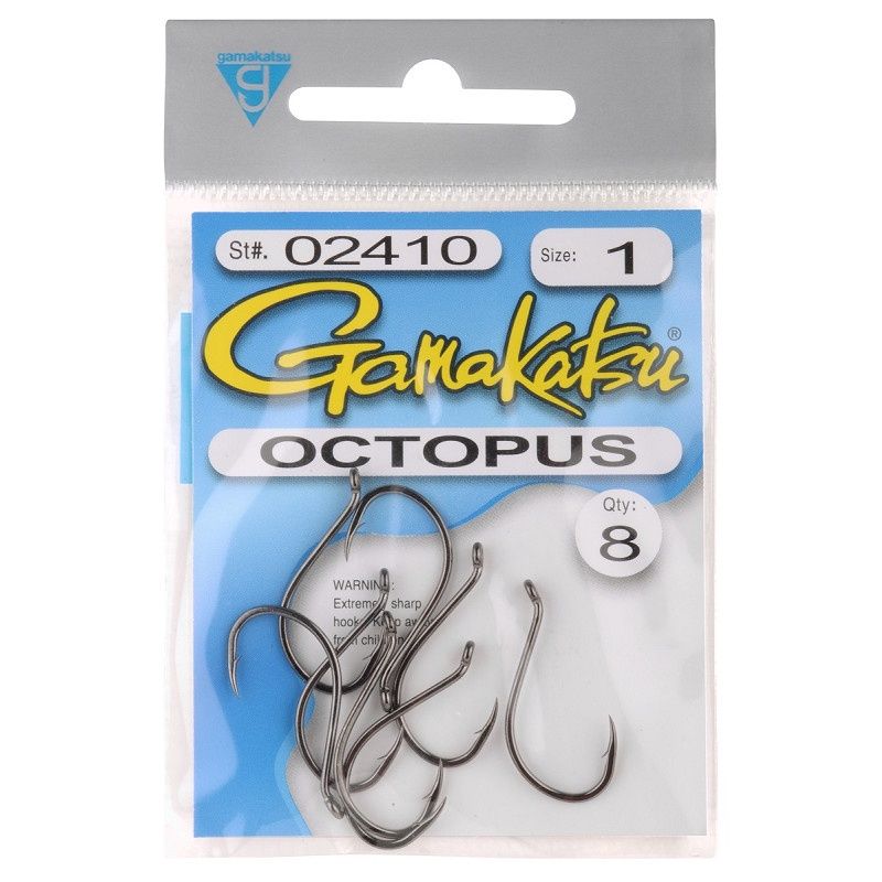 Gamakatsu Octopus Circle Hooks Black #1 8 pcs