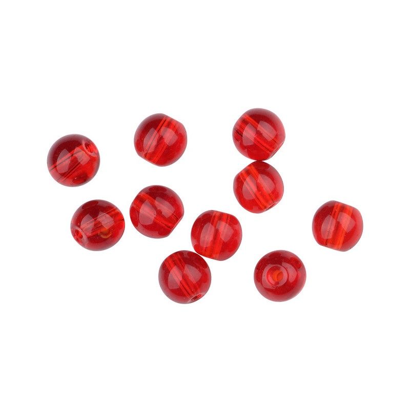 Spro Round Glass Beads Red Ruby 6 mm