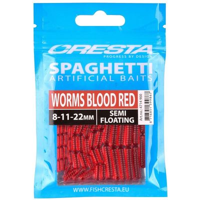 Cresta Spaghetti Worms BLOOD RED ø 8-11-22 mm
