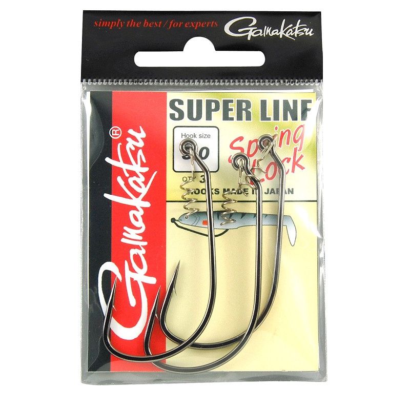 Gamakatsu Worm EWG Hooks Spring Lock Black # 5/0 4 pcs