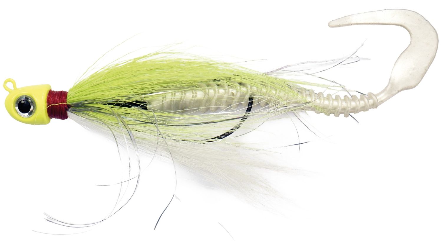 Albatros Bucktail Jig Weedles 14 gr Chartreuse/white