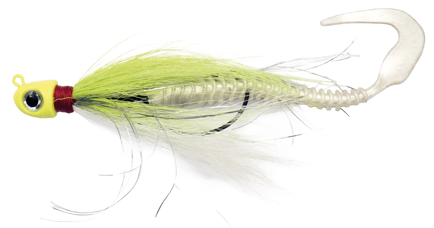 Albatros Bucktail Jig Weedles 25 g Chartreuse/white