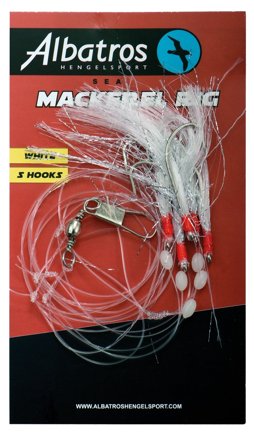Albatros Deepblue Mackerel Rig 5 hooks white glitter