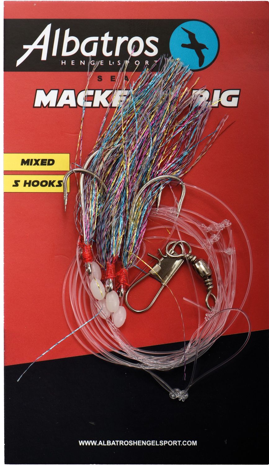 Albatros Deepblue Mackerel Rig 5 hooks mixed glitter