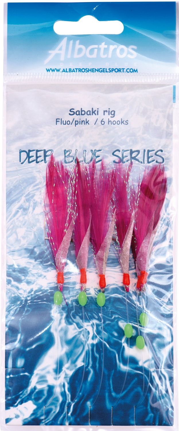 Albatros Deepblue Sabiki Rig 6 hooks fluo/pink
