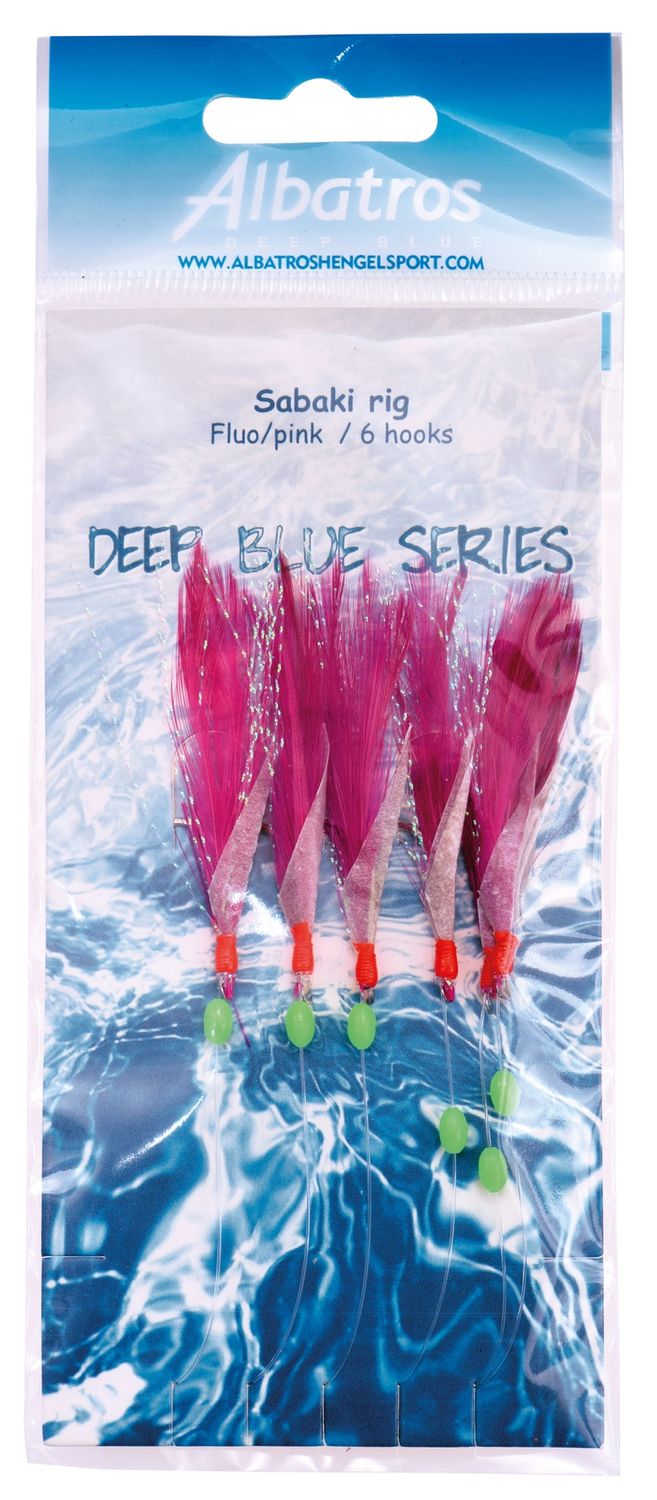 Albatros Deepblue Sabiki Rig 6 hooks fluo/pink