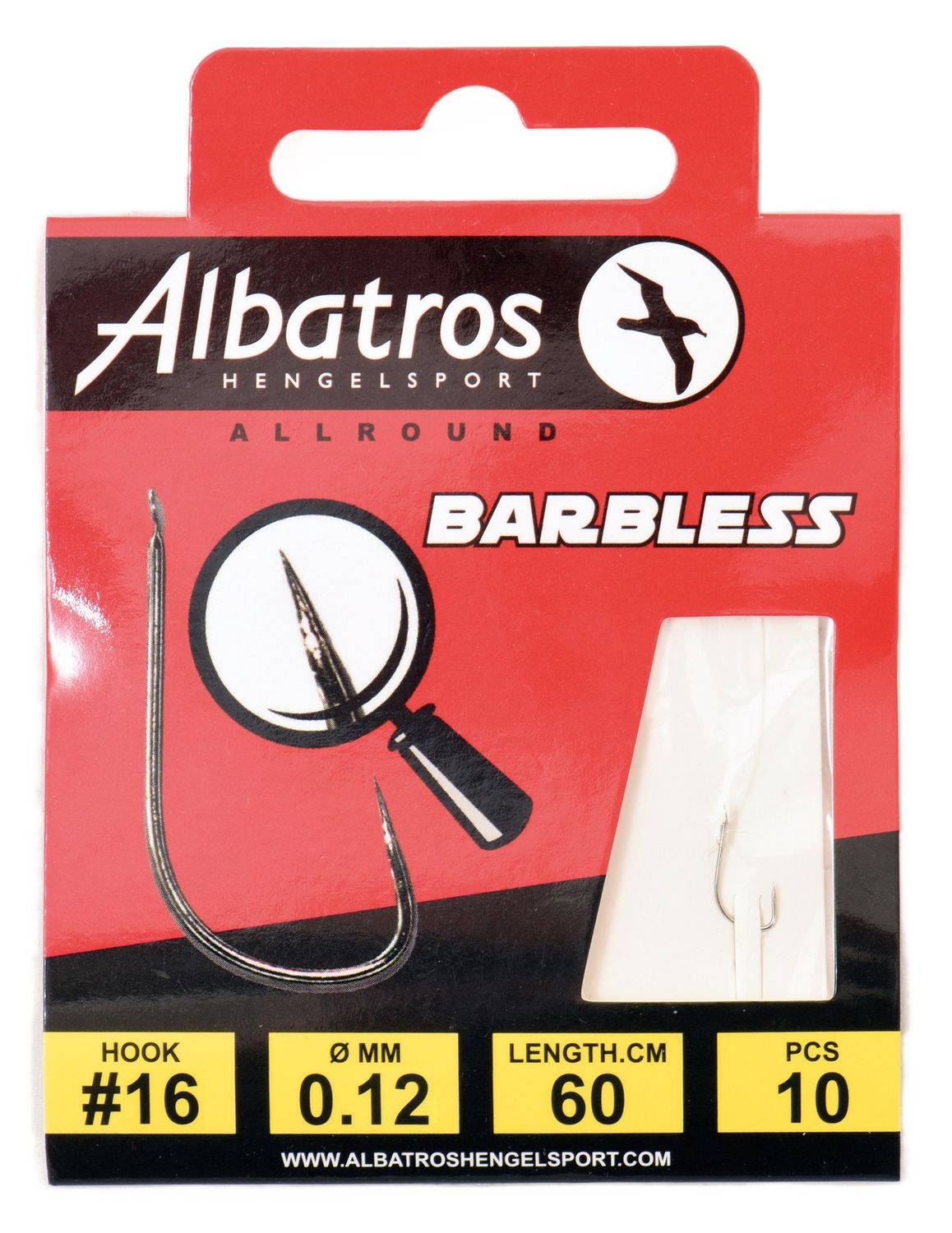 Albatros Hakenboekje Barbless #16/0.12 mm/60 cm