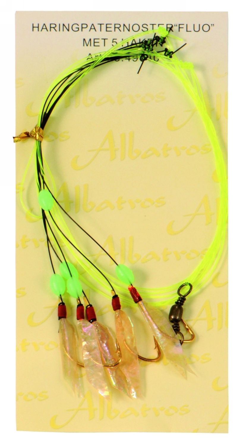 Albatros Haring Paternoster 5 haken FLUO