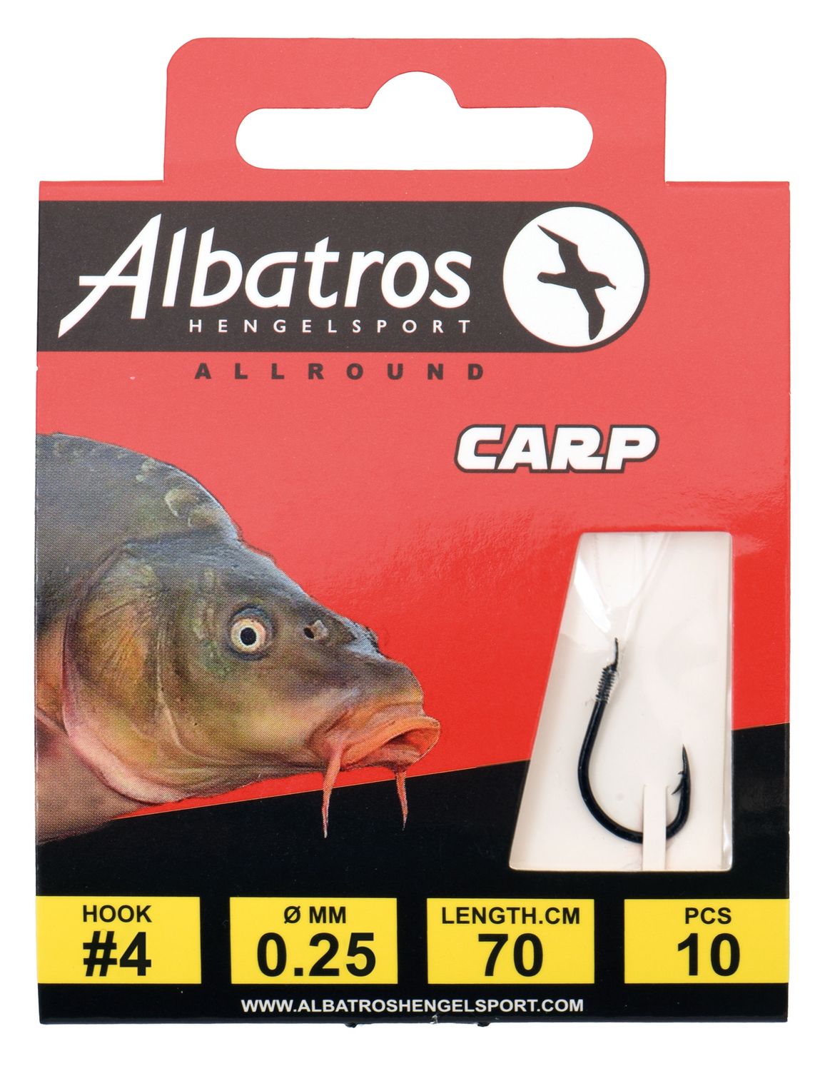 Albatros Hakenboekje Karper #4/0.25 mm/70 cm