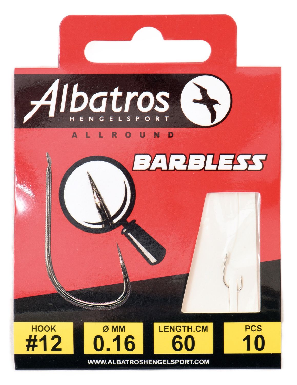 Albatros Hakenboekje Barbless #12/0.16 mm/60 cm