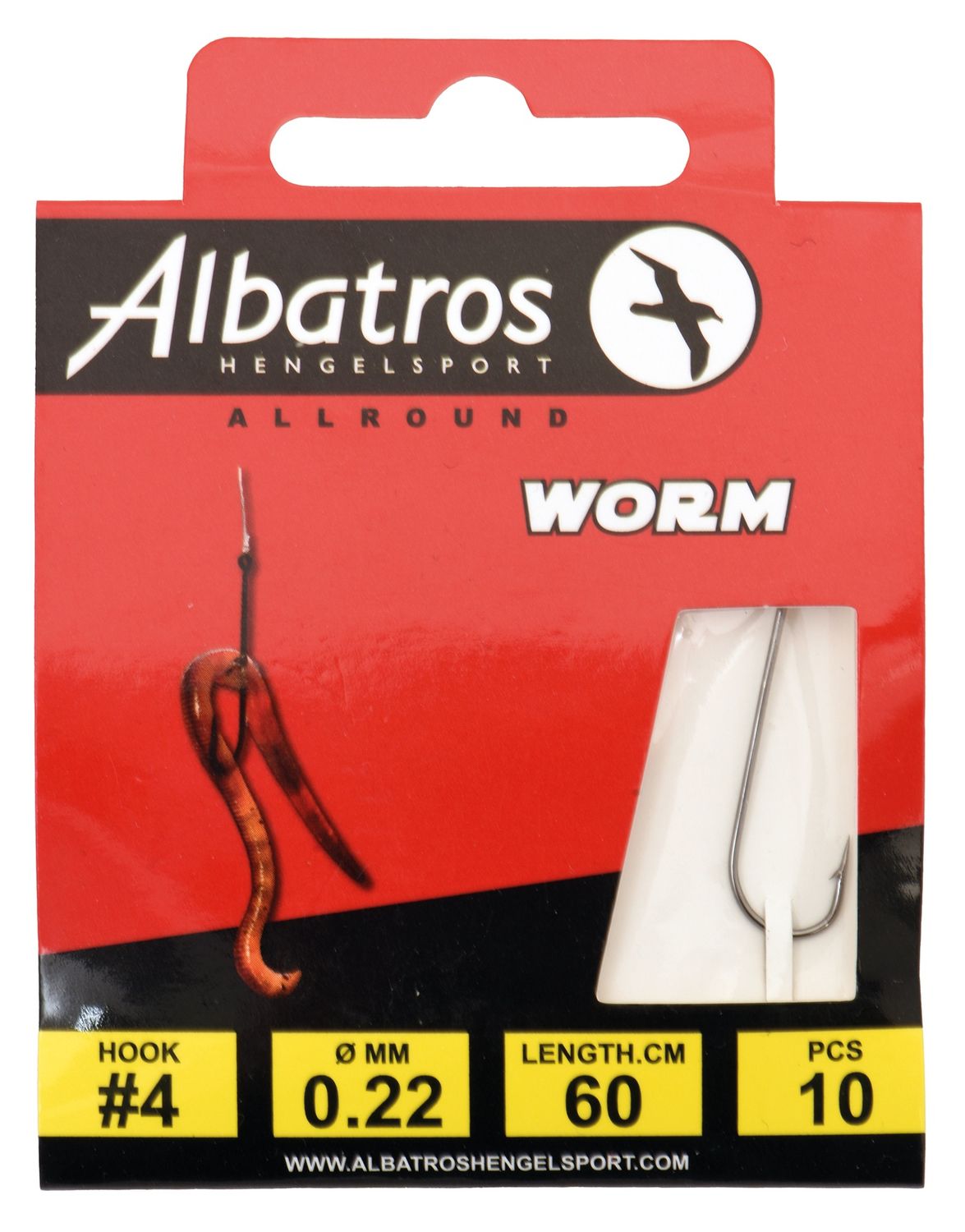 Albatros Hakenboekje Worm #4/0.22 mm/60 cm