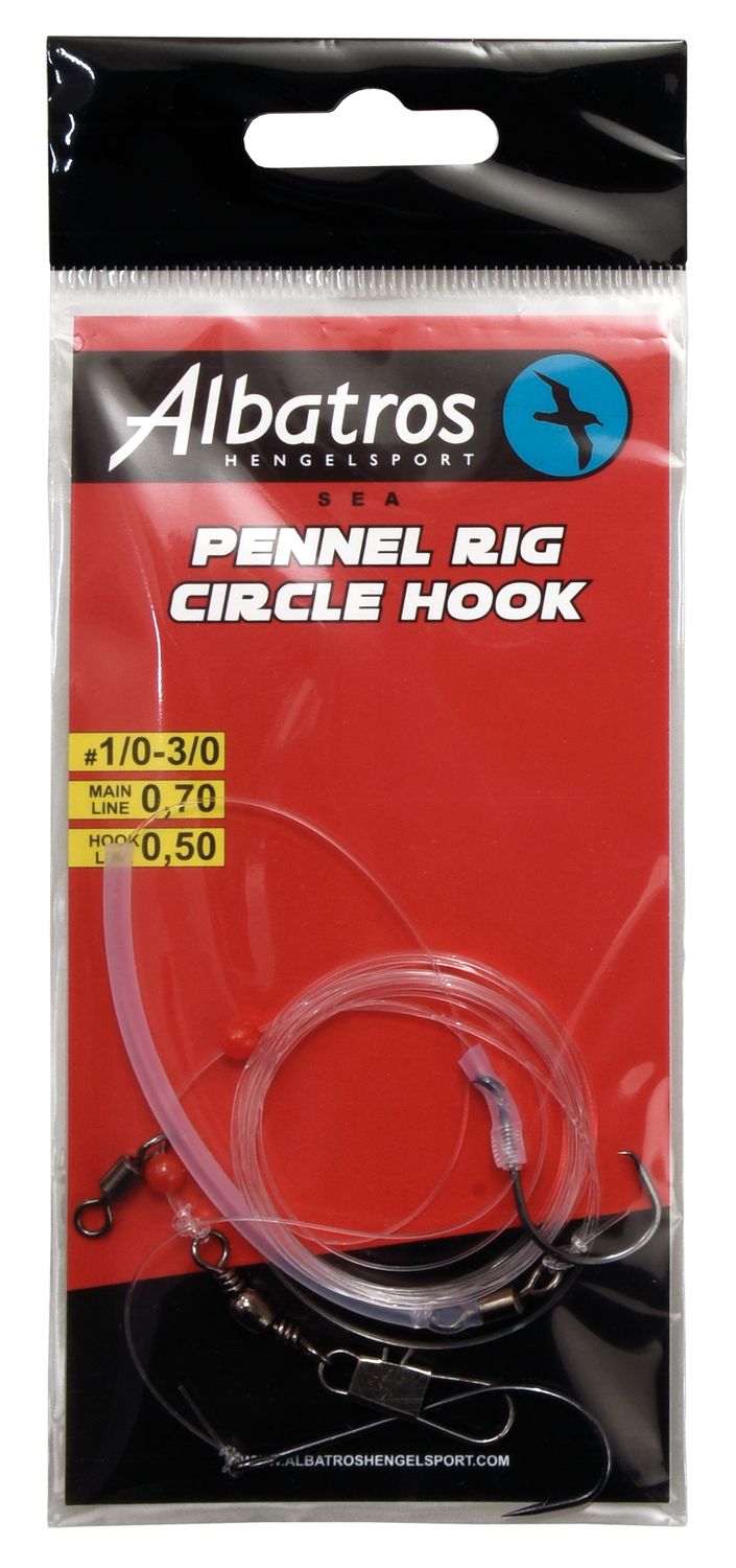 Albatros Pennel Rig Circle Hook Zeebaars/Gul/Gladde Haai/Rog