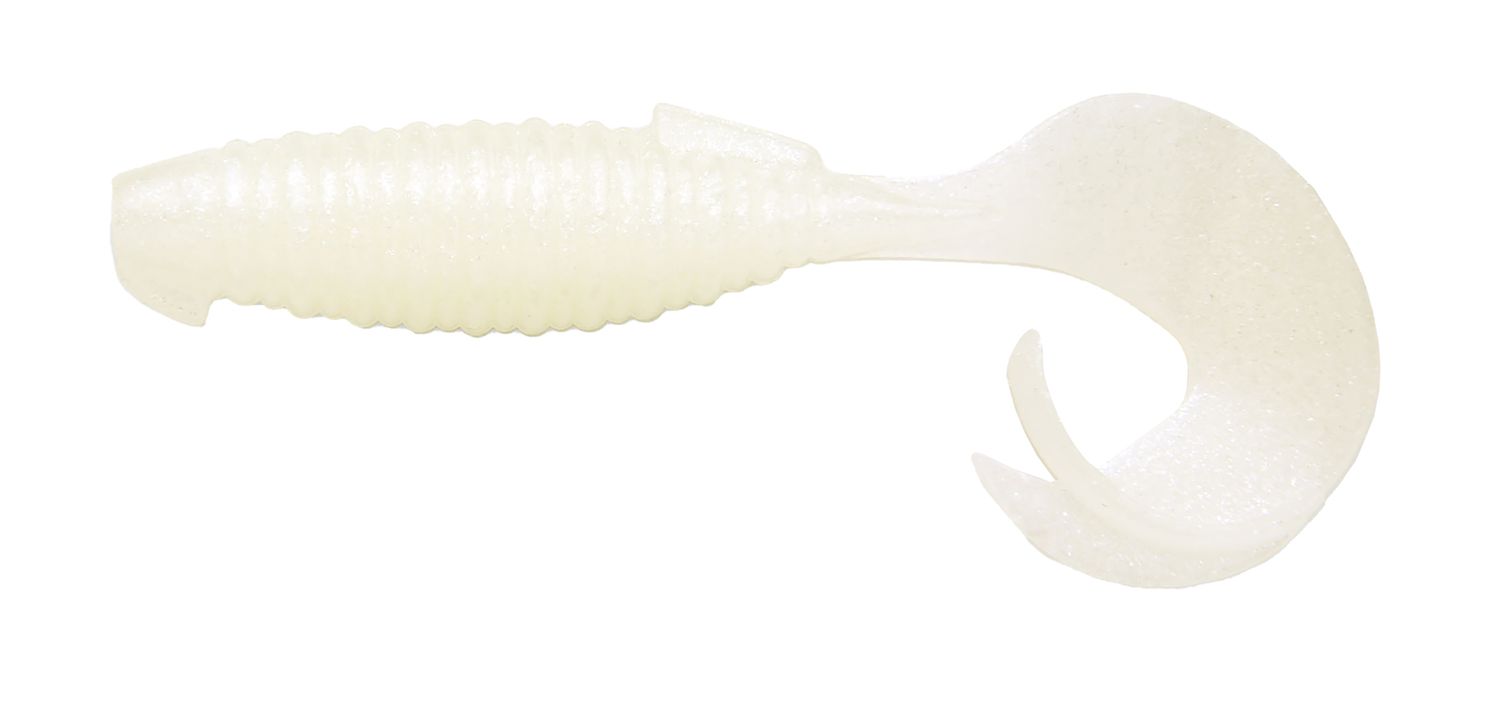 Keitech Flapper Grub 4" Silver Pearl Glow 024