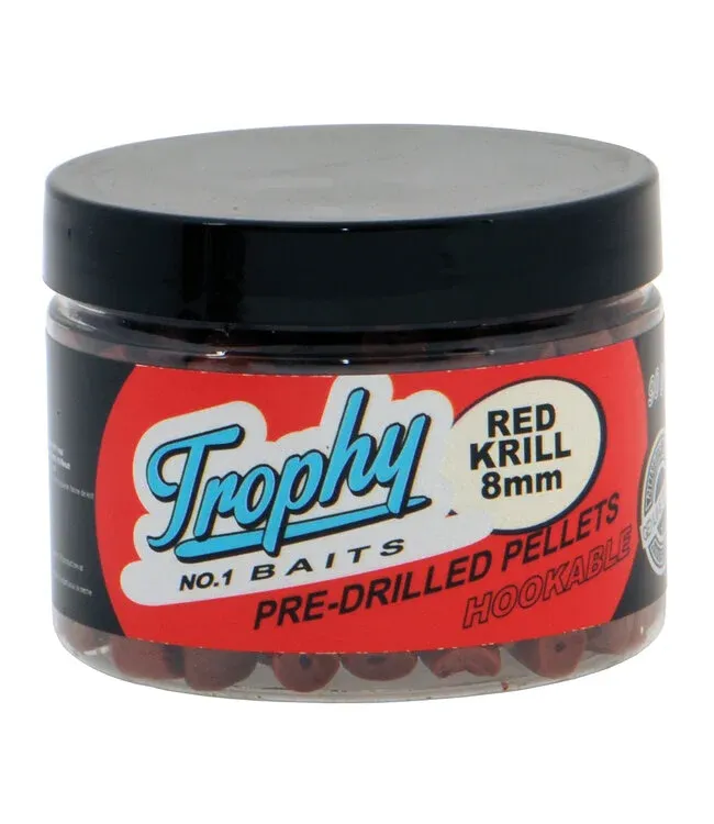 Trophy Baits Pre-Drilled Red Krill Pellet 8 mm 90 g