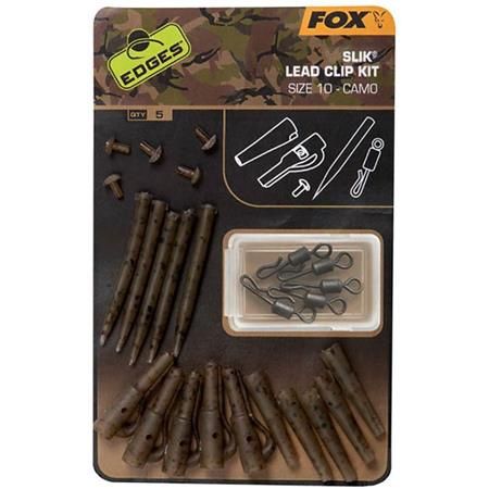 Fox Edges Camo Slik Lead Clip Kit Size 10 5 pcs