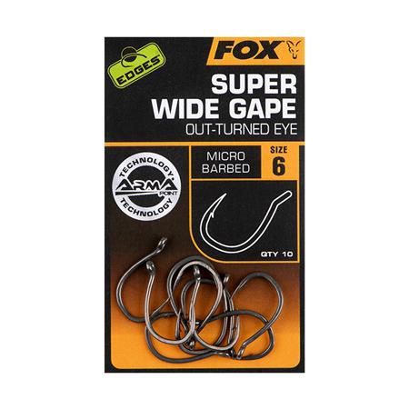Fox Edges Armapoint Super Wide Gape Outturned Eye Size 4 10 pcs