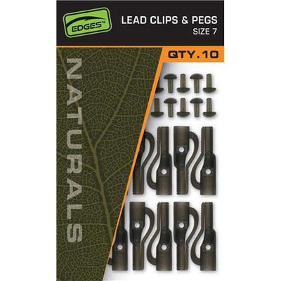 Fox Edges Naturals Size 7 Lead Clip + Pegs 10 pcs