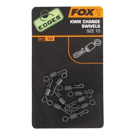 Fox Edges Kwik Change Swivels Size 7 10 pcs