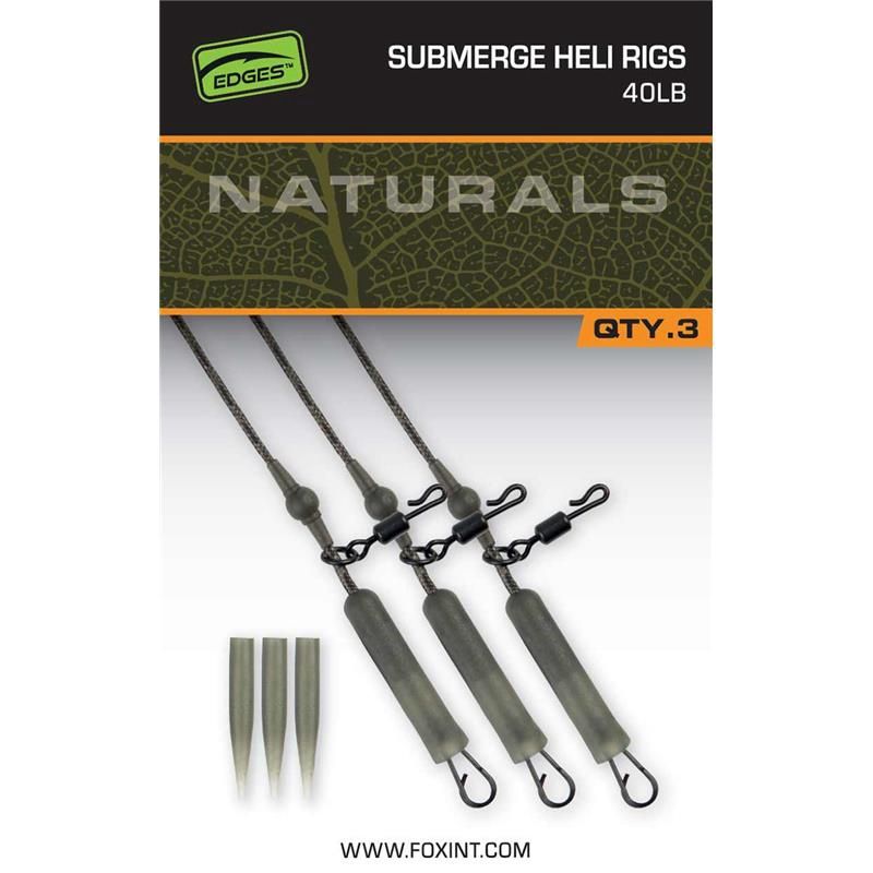 Fox Edges Naturals Submerge Heli Rigs 40lb 3 pcs