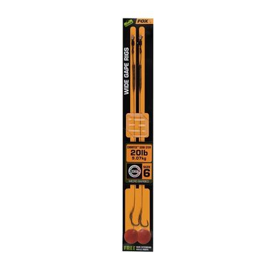 Fox Edges Wide Gape Size #6 20 lb Camotex Semi Stiff 2 pcs