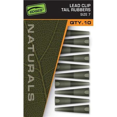 Fox Edges Naturals Size 7 Lead Clip Tail Rubbers 10 pcs