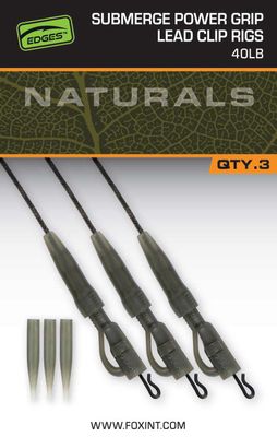 Fox Edges Naturals Submerge Power Grip Lead Clip 40lb 3 pcs