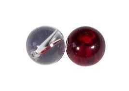 Strike Point Clear and Red Glass Beads 6mm