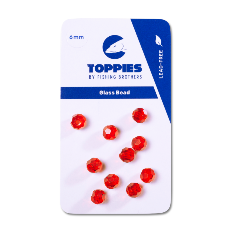 Toppies Glass Bead 6 mm Red