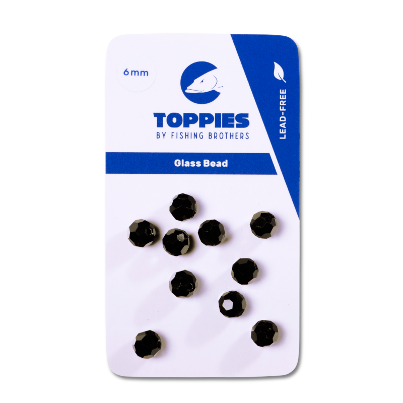 Toppies Glass Bead 6 mm black
