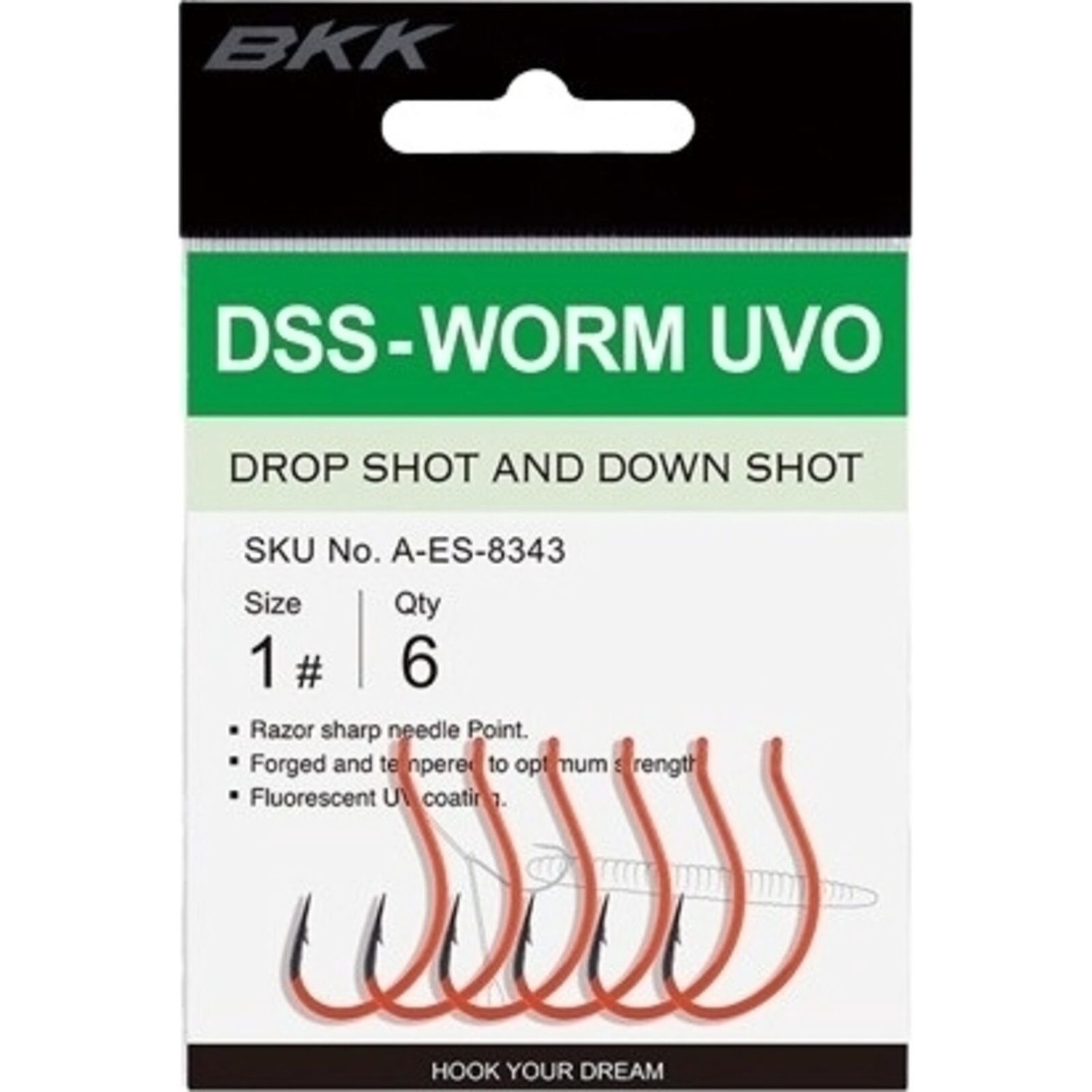BKK DSS-Worm Uvo Dropshot en down shot haak