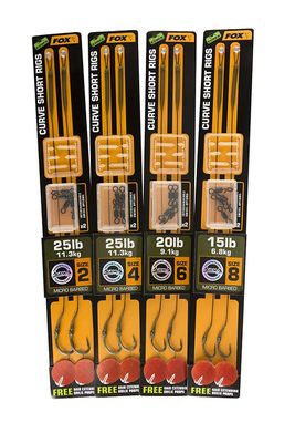 Fox Edges Curve Short Rigs Size 6 20 lb 9,1 kg 2 pcs