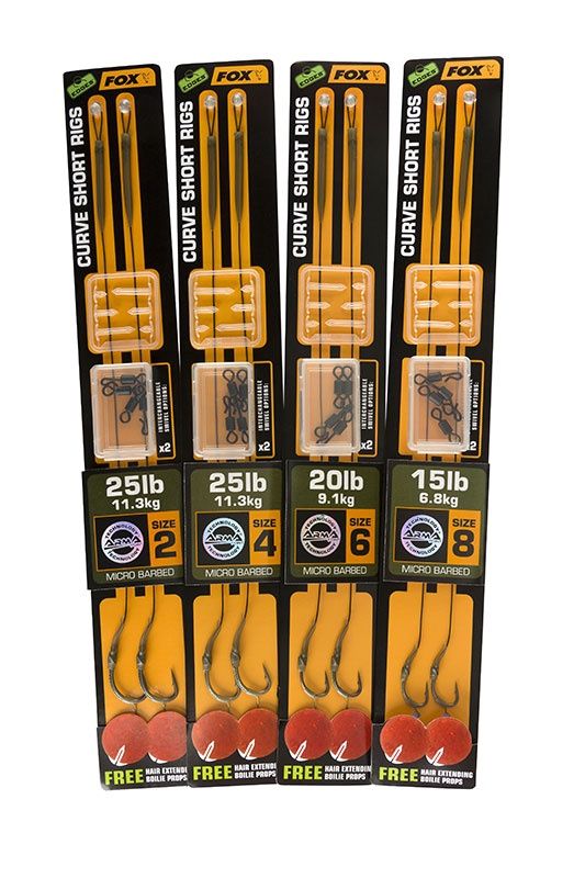 Fox Edges Curve Short Rigs Size 8 15lb 6.8 kg 2 pcs