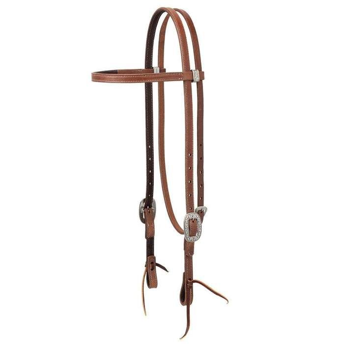 **Weaver Leather Synergy Latigo Leather Lined Headstall w/Floral Designer Hardware 3/4