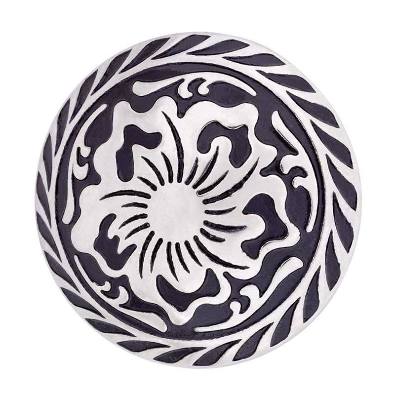 1" WS Black Satin Flower Design Concho