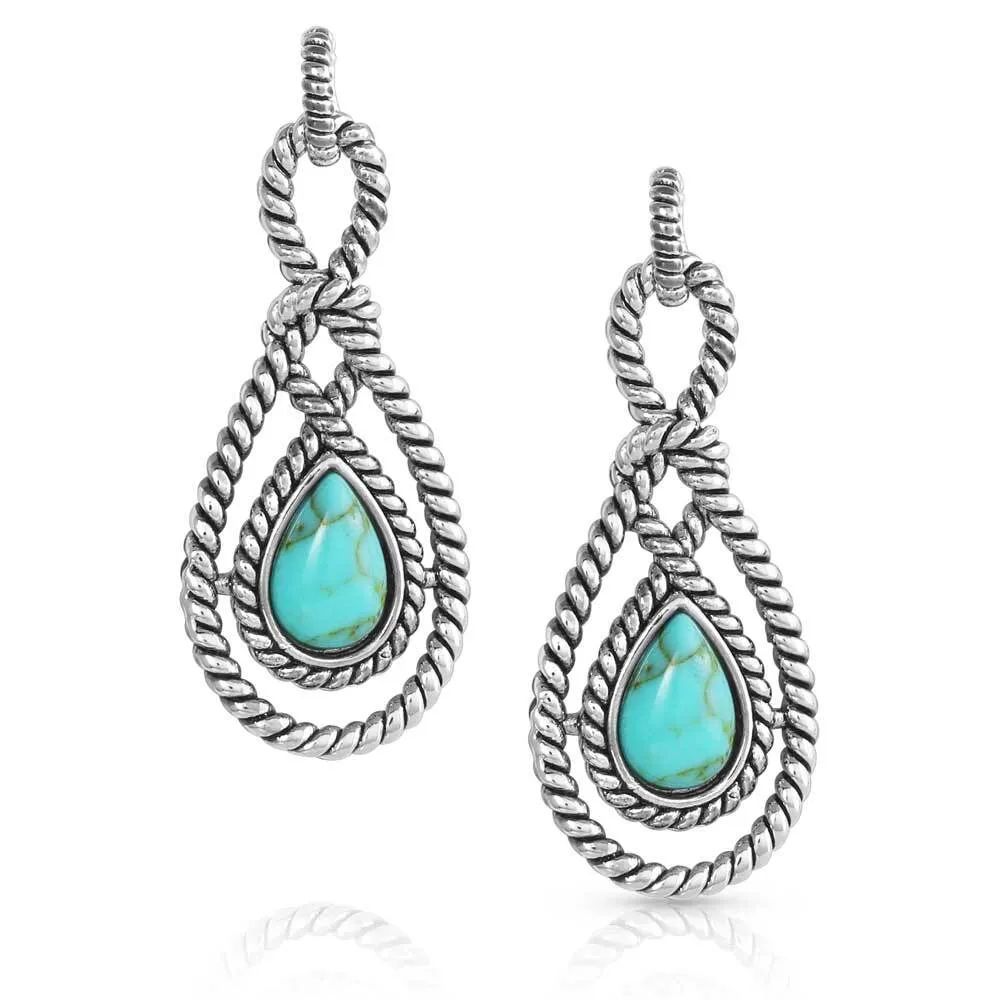 **Bowline Knot Turquoise Earrings