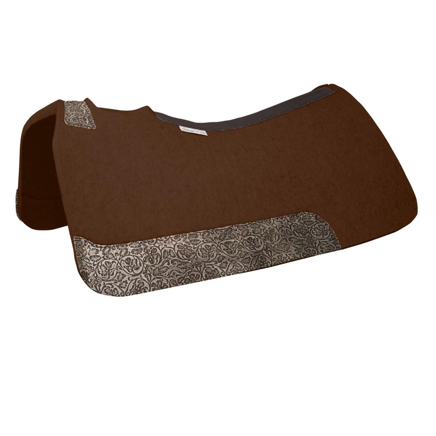 5-Star 3/4" Contoured Dark Brown Barrel Pad-Cowboy Ivory Tooled Wear Leathers