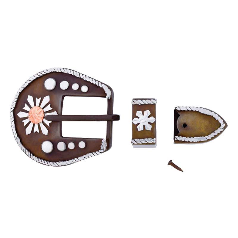 5/8" Antique Snow Flake Buckle Set