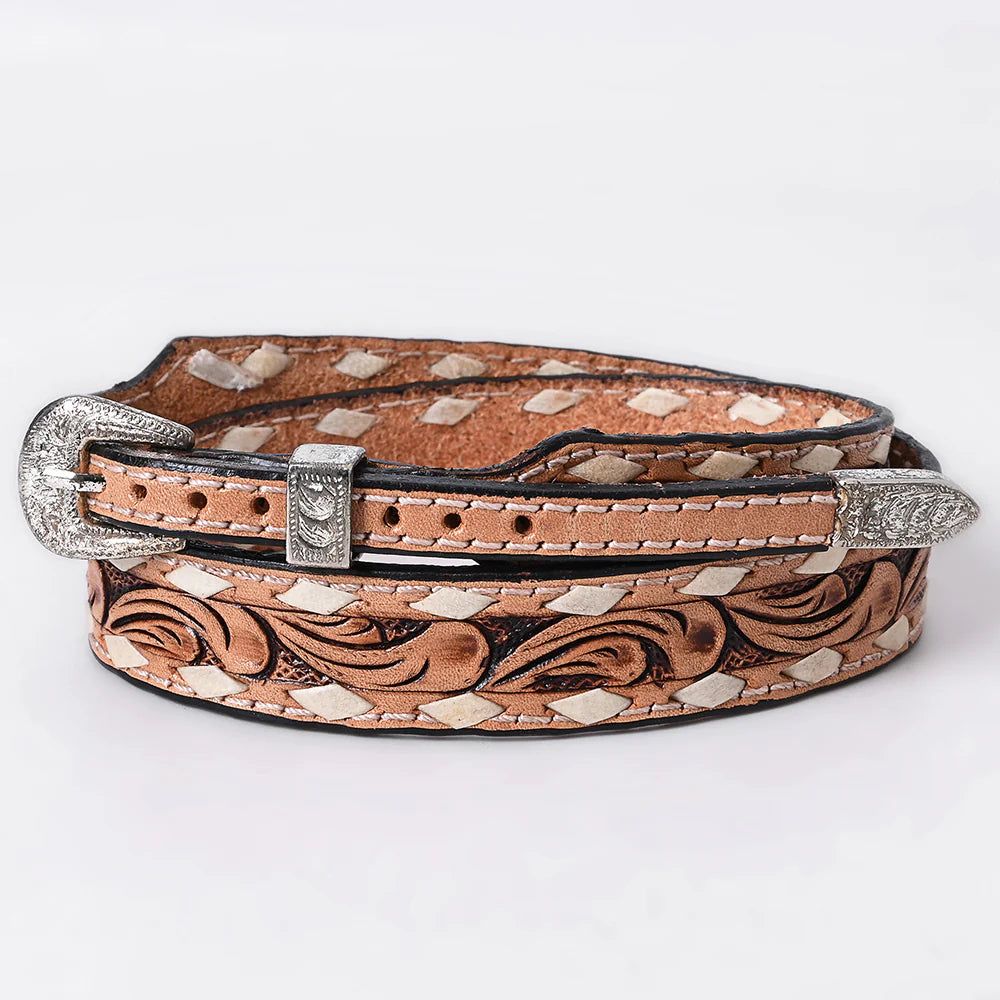 American Darling Hand Tooled Genuine Leather Hat Band - ADHTBR121