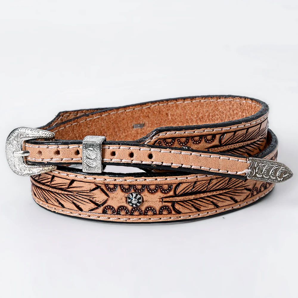 American Darling Hand Tooled Leather Hat Band - ADHTBR108