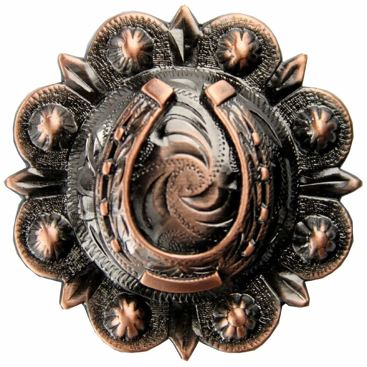 1" Copper Horseshoe Berry Concho